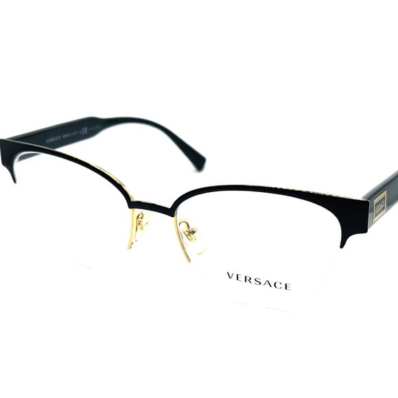 NEW ORIGINAL VERSACE VE1265 1433 Black/Gold Women's Eyeglasses 53mm 17 140